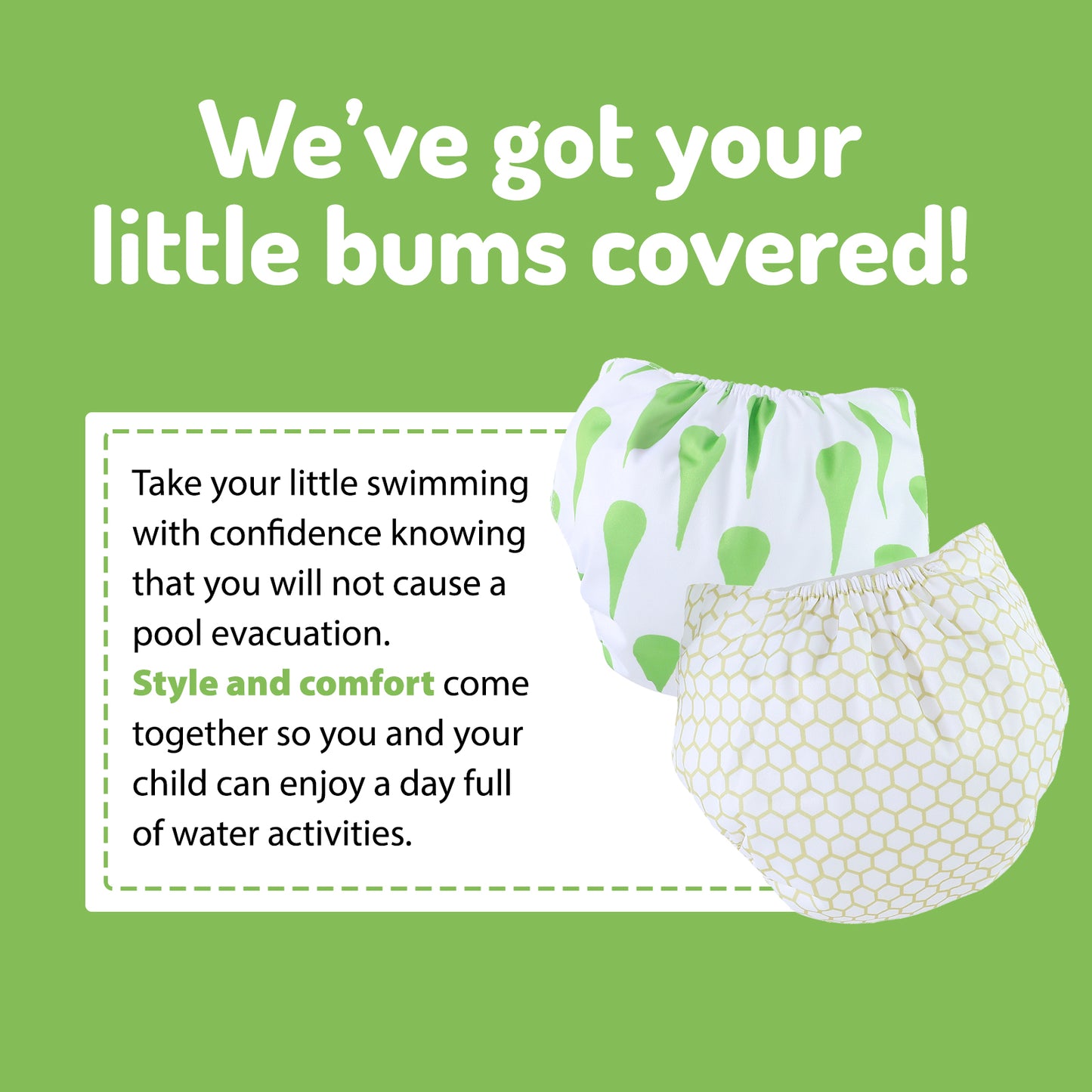 Pio Pio's Reusable Swim Diapers - Pack of 2 - Green