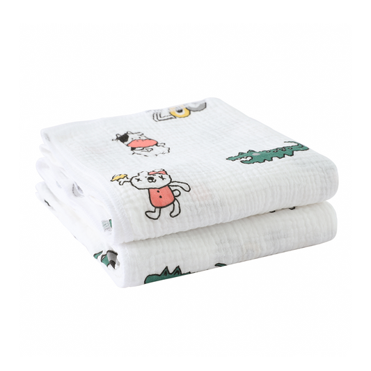 Pio pio's Baby Muslin Bath Towels -  Pack of 2, 31.5x31.5 Inches