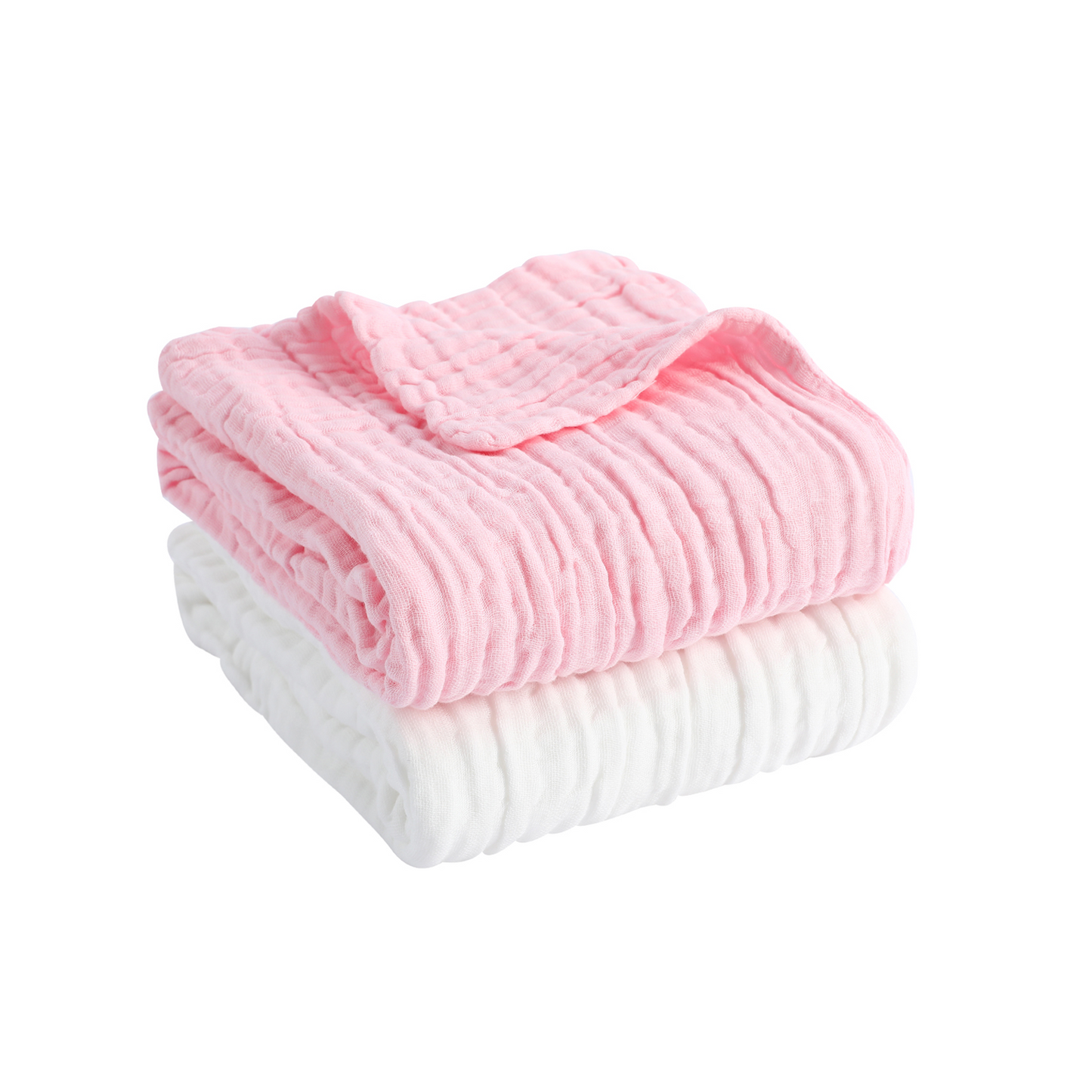 Pio pio's Baby Towel Cotton Set - Includes 2 Towels Pink/White